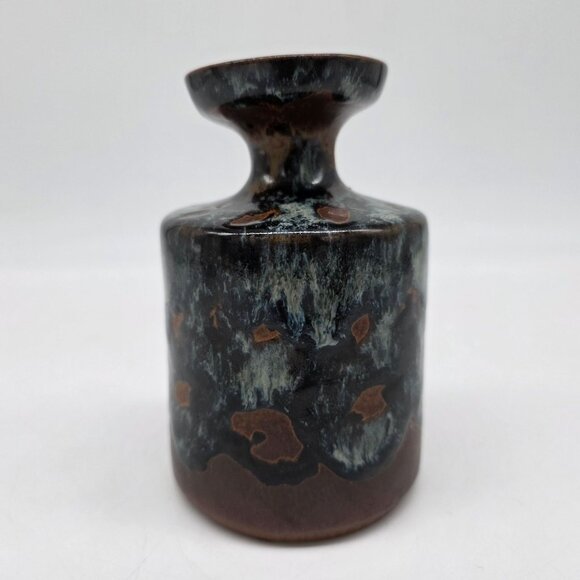 Vintage Pottery Craft USA Stoneware Small Vase With Unique Drip Glaze Finish - Picture 6 of 11